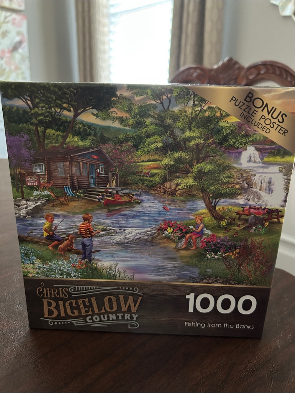 Chris Bigelow Country 1000-Piece Puzzle - Fishing from the Banks (Multicolor)